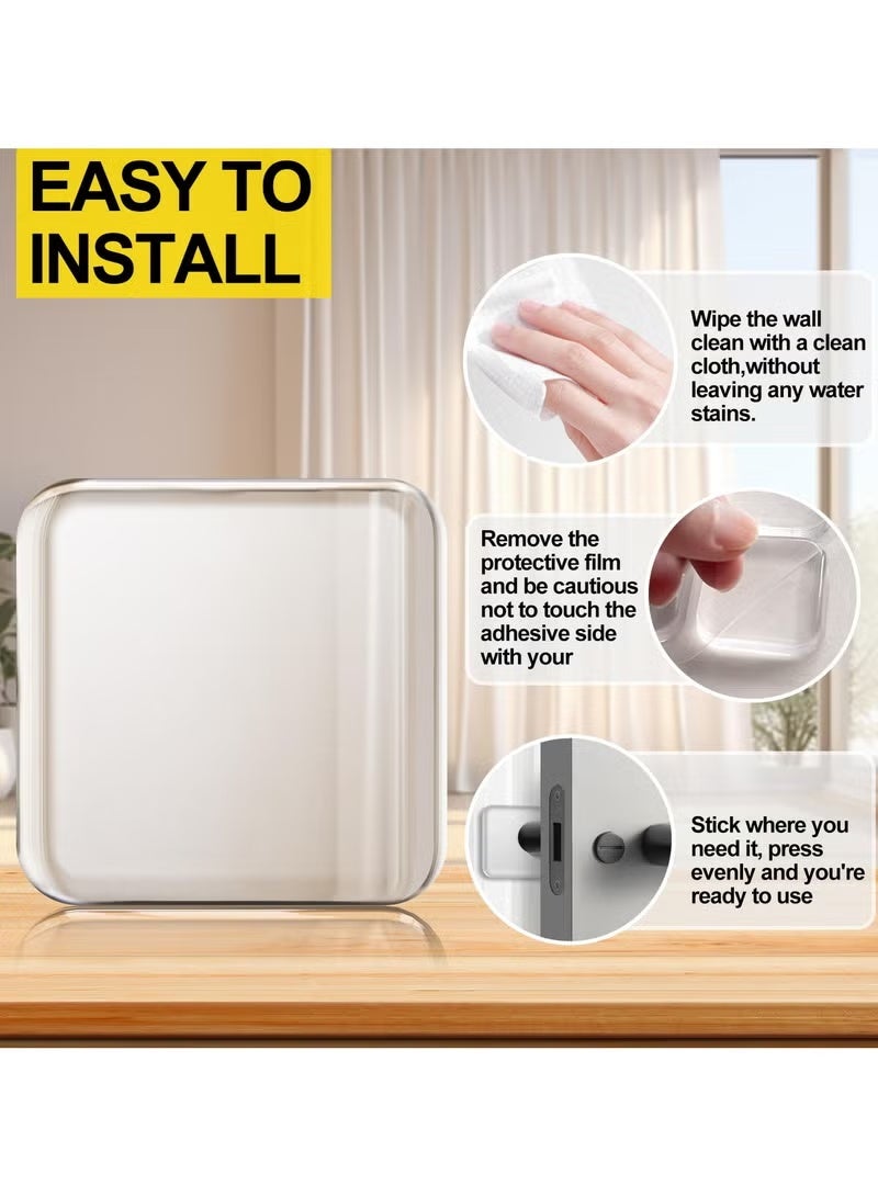 Hoasis 12 PCS Silicone Door Knob Wall Protectors – Strong Self-Adhesive Thickened Reusable Door Stoppers, Clear Wall Bumper for Protection & Noise Reduction - Image 3